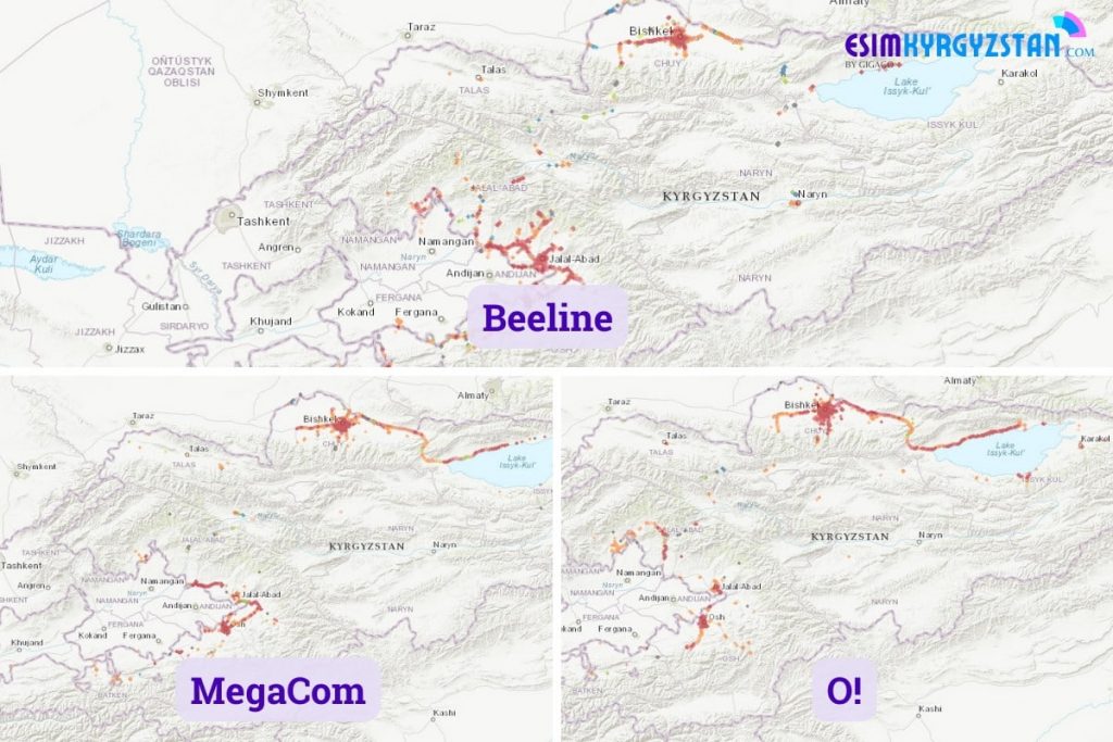 Kyrgyzstan Mobile Operator Coverage