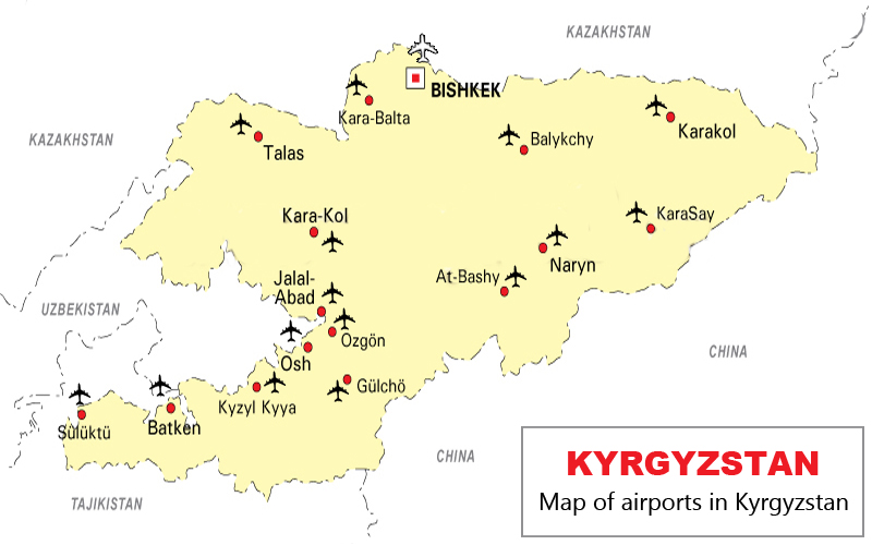 Kyrgyzstan Airport Map